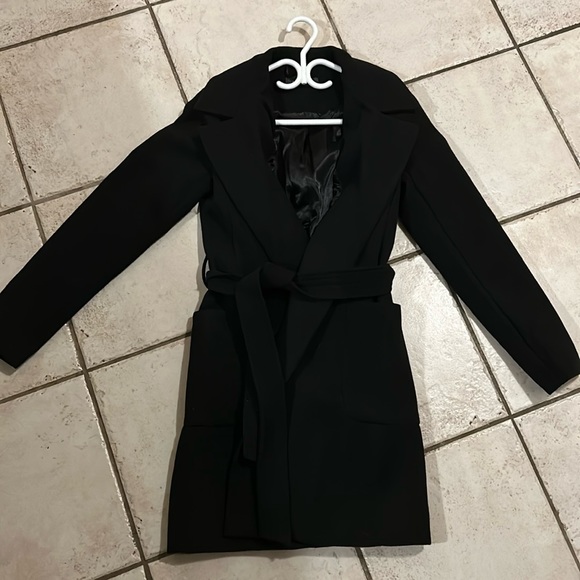 Suzy Shier Overcoat Black Jacket. New. - Picture 2 of 6